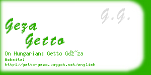 geza getto business card